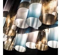 Lampada LED a sospensione Slamp La Lollo, color peltro, 100 cm Slamp