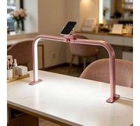 Lampada LED ad arco pieghevole da 48W per manicure e lavori di precisione: lampada da tavolo regolabile e dimmerabile, senza abbagliamento, ideale per unghie(Rose Gold,No Diamond)