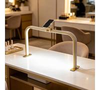 Lampada LED ad arco pieghevole da 48W per manicure e lavori di precisione: lampada da tavolo regolabile e dimmerabile, senza abbagliamento, ideale per unghie(Gold,W/Diamond)