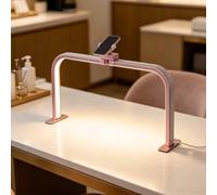 Lampada LED ad arco pieghevole da 48W per manicure e lavori di precisione: lampada da tavolo regolabile e dimmerabile, senza abbagliamento, ideale per unghie(Rose Gold,W/Diamond)