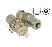Lampada Led BAU15S 1156 PY21W 45W 12V Arancione Piedi Storti Super Potente Per