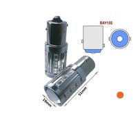 Lampada Led BAY15S 12V 24V 21W S25 1156 Arancione 21 Smd 5730 Con Lente