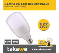 LAMPADA LED CAPPELLOTTO INDUSTRIALE - E27 60 / 80W LUCE FREDDA - CAMPANA INDUSTR [EEK: A++]