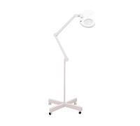 Lampada LED con Lente d’Ingrandimento 5 Diottrie, Braccio Articolato e Base a 4 Ruote