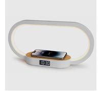 LAMPADA LED CON OROLOGIO DIGITALE RICARICA WIRELESS 15W BAMBOO (TM-2221-BB)