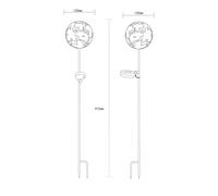 Lampada LED con picchetto a terra 36747, globo, marrone ruggine, metallo Globo