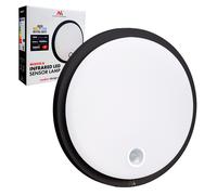 Maclean MCE525 B Plafoniera LED 10 W con sensore di movimento PIR IP65 1000 lm luce bianca neutra 4000 K per interni ed esterni nero