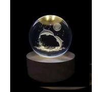 Lampada LED Cristallo Delfini 3D - Idea Regalo San Valentino [EEK: A]