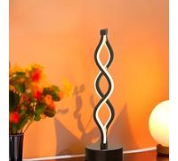 Lampada Led Da Comodino | Abat Jour Da Tavolo | Luce Dimmerabile Bianco Freddo Naturale Caldo | Lampada Da Scrivania Camera Da Letto 3200 Lumen 34 x 12 cm (2 x Nero)