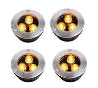 Lampada LED da Esterno, 4 Pezzi, luci LED Impermeabili IP68 per Piscina - Faretti subacquei da Incasso UltraSottili da 3W per Esterni e terrazze, Luce Gialla Calda, Soluzione di illuminazion