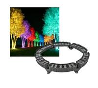 Lampada LED da Esterno, luci LED ad Anello Blu a 6 Teste per Illuminazione paesaggistica, Impermeabile, a Bassa Tensione per Giardini, Cortili, Strade e Palme (72W)