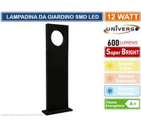 LAMPADA LED DA GIARDINO 12W IN ALLUMINIO STRUTTURA NERA 500MM 600 LUMEN - IP65 [EEK: A+]