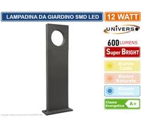 LAMPADA LED DA GIARDINO 12W IN ALLUMINIO STRUTTURA GRIGIA IP65 500MM 600 LUMEN [EEK: A+]
