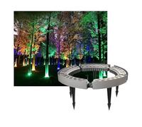 Lampada LED da Giardino, Luci ad Anello LED per Esterni - Impermeabili IP65, faretti da Giardino Rossi/Blu/Verdi, Illuminazione Decorativa da Giardino, AC120V/220V, 5 luci per Illuminazione
