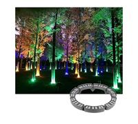 Lampada LED da Giardino, Regolabile, Impermeabile IP65, ad Anello per Alberi, 7 faretti LED da Giardino nei Colori Rosso/Giallo/Blu/Verde per la Decorazione di Alberi e Giardini Esterni, per