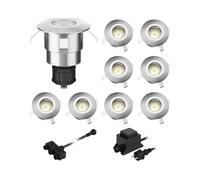 Lampada LED da incasso a pavimento Atria per esterni alluminio bianco caldo ogni