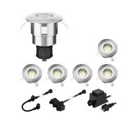 Lampada LED da incasso a pavimento Atria per esterni alluminio bianco caldo ogni