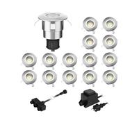 Lampada LED da incasso a pavimento Atria per esterni alluminio bianco caldo ogni