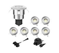 Lampada LED da incasso a pavimento Atria per esterni alluminio bianco caldo ogni