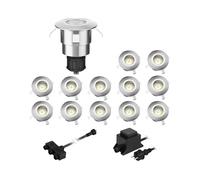 Lampada LED da incasso a pavimento Atria per esterni alluminio bianco caldo ogni
