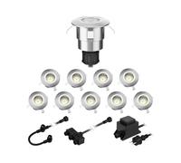 Lampada LED da incasso a pavimento Atria per esterni alluminio bianco caldo ogni