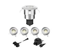 Lampada LED da incasso a pavimento Atria per esterni alluminio bianco caldo ogni