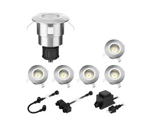 Lampada LED da incasso a pavimento Atria per esterni alluminio bianco caldo ogni