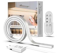 Lampada LED da incasso da cucina, 1 m, dimmerabile, autoadesiva, con telecomando, flessibile in silicone, con alimentatore di rete da 24 V, per cucina, camera da letto, soggiorno, ufficio