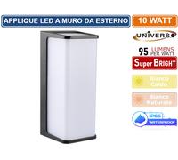 LAMPADA LED DA MURO 10W WALL LIGHT SMD APPLIQUE NERO 950 LUMEN IP65