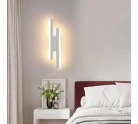 Lampada LED da Parete - Applique led Muro - Lampada da Muro Interno Design Moderno - 2000 Lumen 16W 4500K Luce Bianco Naturale Illuminazione Soggiorno Bagno Cucina Camera Corridoio 48 cm (1 x Bianco)