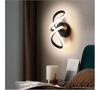 Lampada LED da Parete - Applique led Muro - Lampada da Muro Interno Design Moderno - 2000 Lumen 20W 4500K Luce Bianco Naturale Illuminazione Soggiorno Bagno Cucina Camera Corridoio 28 cm (2 x Nero)