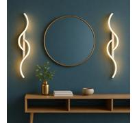 Lampada LED da Parete - Applique led Muro - Lampada da Muro Interno Design Moderno - 2200 Lumen 16W 4500K Luce Bianco Naturale Illuminazione Soggiorno Bagno Cucina Camera Corridoio 60 cm (2 x Bianco)