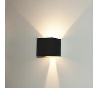 Lampada LED Da Parete Nero Esterno & Regolabile 6W Cob 490lm Up Down Bianco [EEK: G]