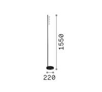 Lampada LED da pavimento IDEAL LUX Binomio in ottone, 155 cm, metallo, a 4 luci IDEAL LUX