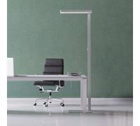 Lampada LED da pavimento MAULjaval, color argento, 196 cm, base dimmerabile Maul