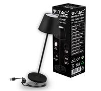 Lampada LED da Tavolo 2W Colore Nero in Alluminio con caricatore Wireless e Touc