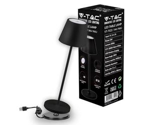 Lampada LED da Tavolo 2W Colore Nero in Alluminio con caricatore Wireless e Touc