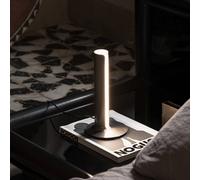 Lampada LED da tavolo IDEAL LUX Dorica, color acciaio, altezza 25 cm IDEAL LUX