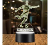 Lampada Led da Tavolo in Plexiglas Personalizzata Calcio Io tifo Lazio