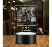 Lampada Led da Tavolo in Plexiglass di Coppia Personalizzata con Foto e Canzone