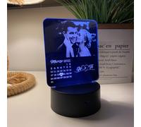 Lampada Led da Tavolo in Plexiglass di Coppia Personalizzata con Foto e Data