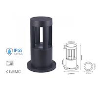 Lampada Led Da Terra 10W Per Giardino Altezza 250mm Freddo 6400K Carcassa Nera E
