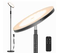 Lampada LED da Terra Moderna Design, 3000LM 36W Piantane da Salotto con Telecomando & Tocco, Montaggio in 1 Min, Base ponderata da 2,5 kg, Lampada Alta da Salotto per Camera da Letto, Ufficio (Nera)