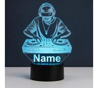 Lampada LED DJ Personalizzata con Nome - Console DJ, 16 Colori, Dimmerabile, Telecomando, Luce Notturna, Regalo per DJ e Amanti della Musica