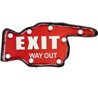 Lampada LED " Exit " Latta Dito Mano Freccia da Parete Uscita 20x43x5cm Nuovo