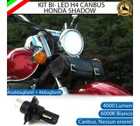 LAMPADA LED FARO H4 4000 LUMEN CANBUS PER HONDA SHADOW 6000K BIANCO GHIACCIO