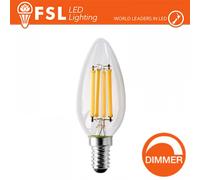 Lampadina Led a Filamento E14 C35 a candela 4W Bianco neutro 4000K dimmerabile FSL