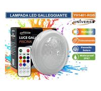 LAMPADA SMD LED MULTICOLORE RGB GALLEGGIANTE PER PISCINE CON PANNELLO SOLARE