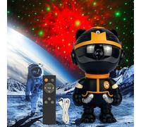 Lampada LED Gatto Astronauta Proiettore Stelle,Proiettore Lampada LED Ricaricabile per Bambini Girevole a 360°,Luce Notturna Neonato Soffitto Con 12 Effetti Di Luce,Telecomando,Cavo Dati USB