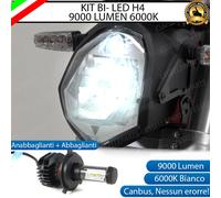 LAMPADA LED H4 6000K BIANCO 9000 LUMEN CANBUS PEUGEOT NK7 MOTO NO ERROR